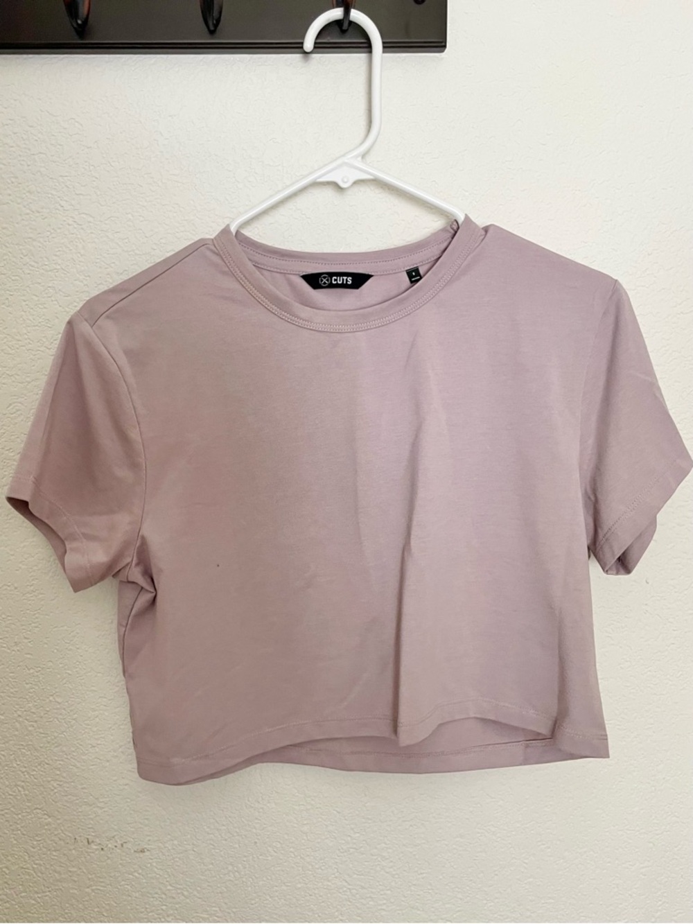Lilac Cropped Crewneck Tee - Women's Top